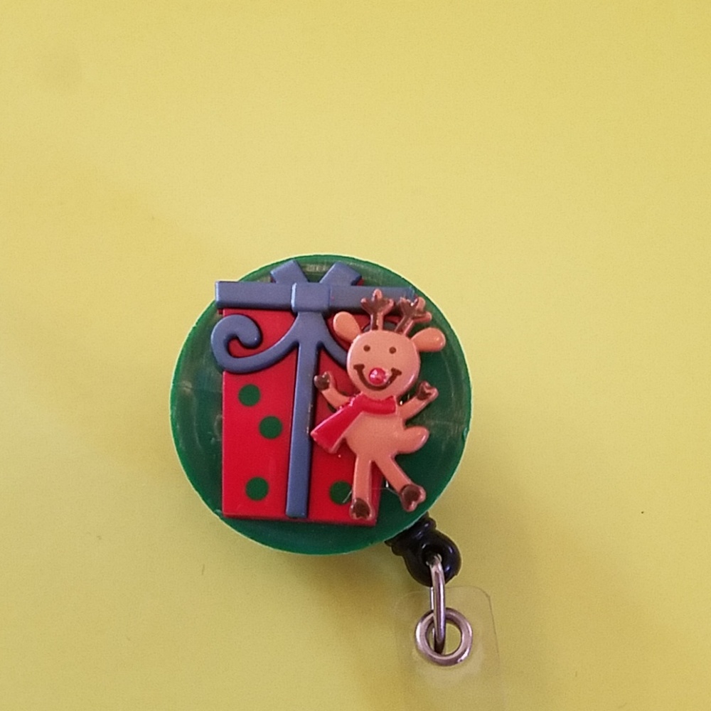 Raindeer Retractable Name Badge Holder